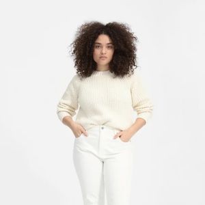 Everlane Cotton Texture Crew Neck Sweater Ivory